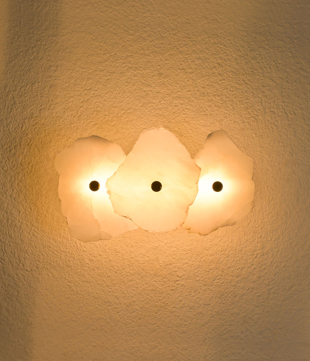 Alabaster Luxe Brass Sconce