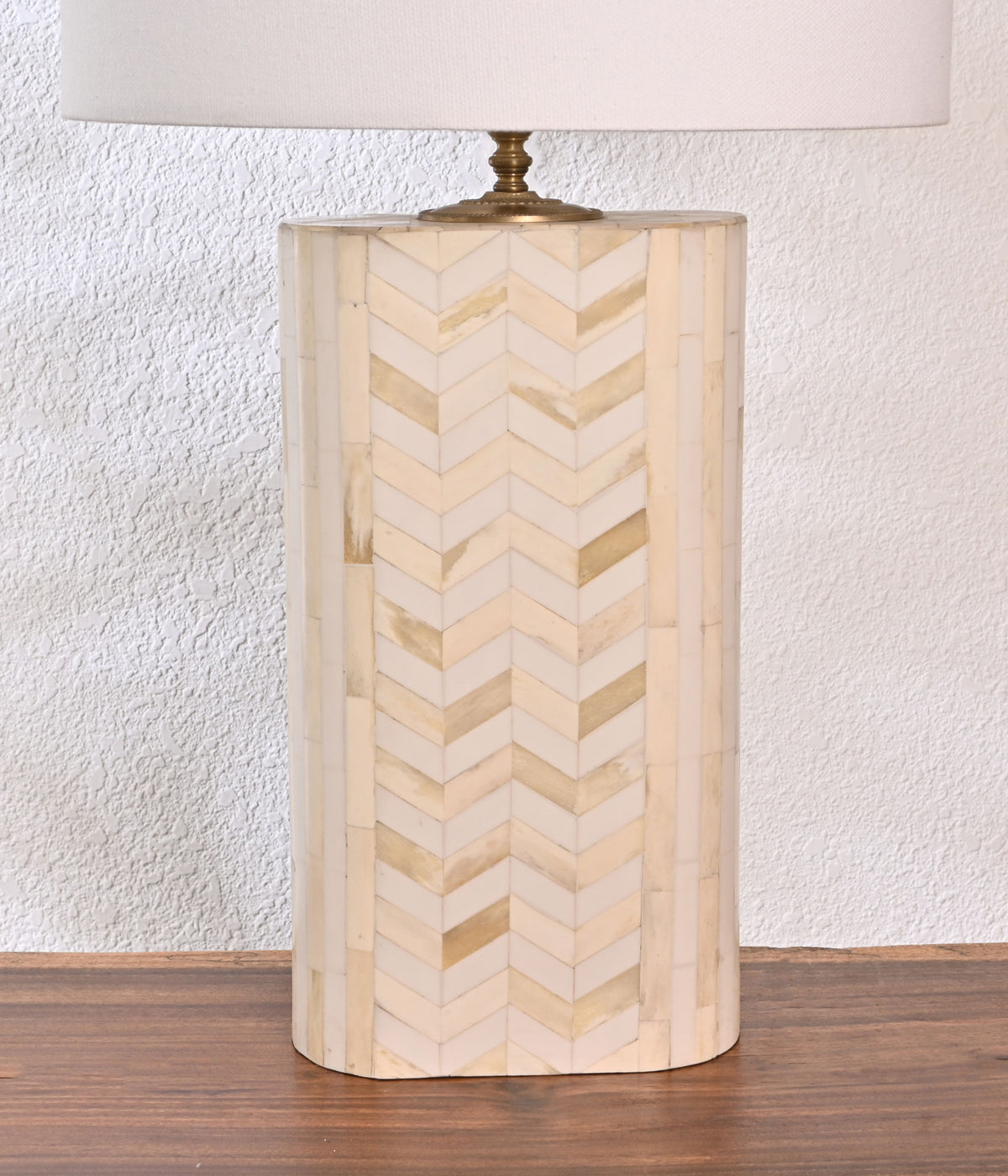 Shevron inley Artistry Luminary cream white lamp