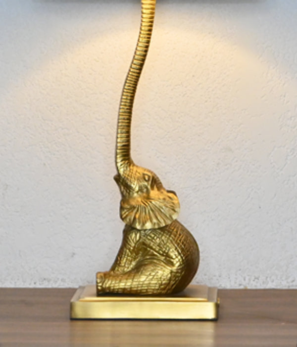 Matt Gold Elephant Lamp With Lamp Shade